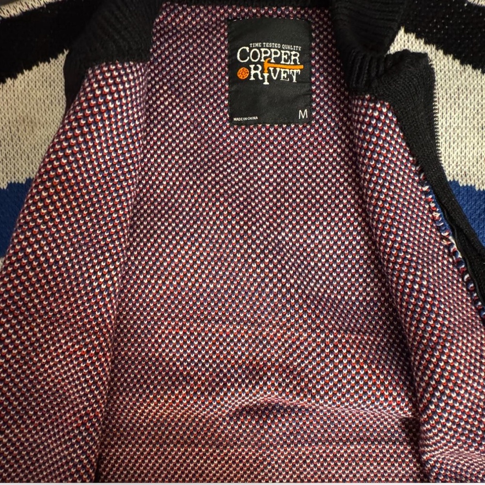 Copper Rivet Turbo Racing Zip Up Sweater Size Medium NWT & Bagged - Picture 3 of 5